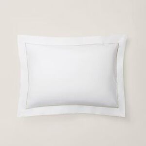 NWT Ralph Lauren Home Organic Cotton Percale Palmer Sham Sand Dune King White